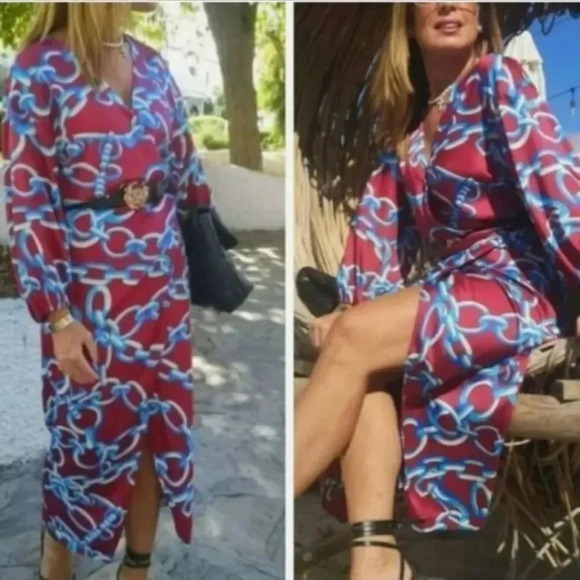 ZARA WOMAN NWT AW21 PRINTED CHAINS
MIDI DRESS8339/170 - Picture 2 of 3